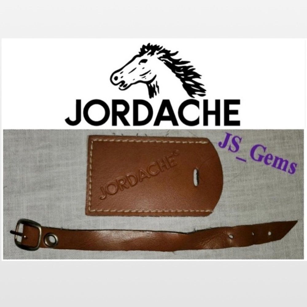Vintage Jordache Brown Luggage ID Tag Home